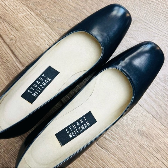 Stuart Weitzman | Square Toe Navy Heels Sz 7.5. Heel height 2.5”. - Picture 9 of 9